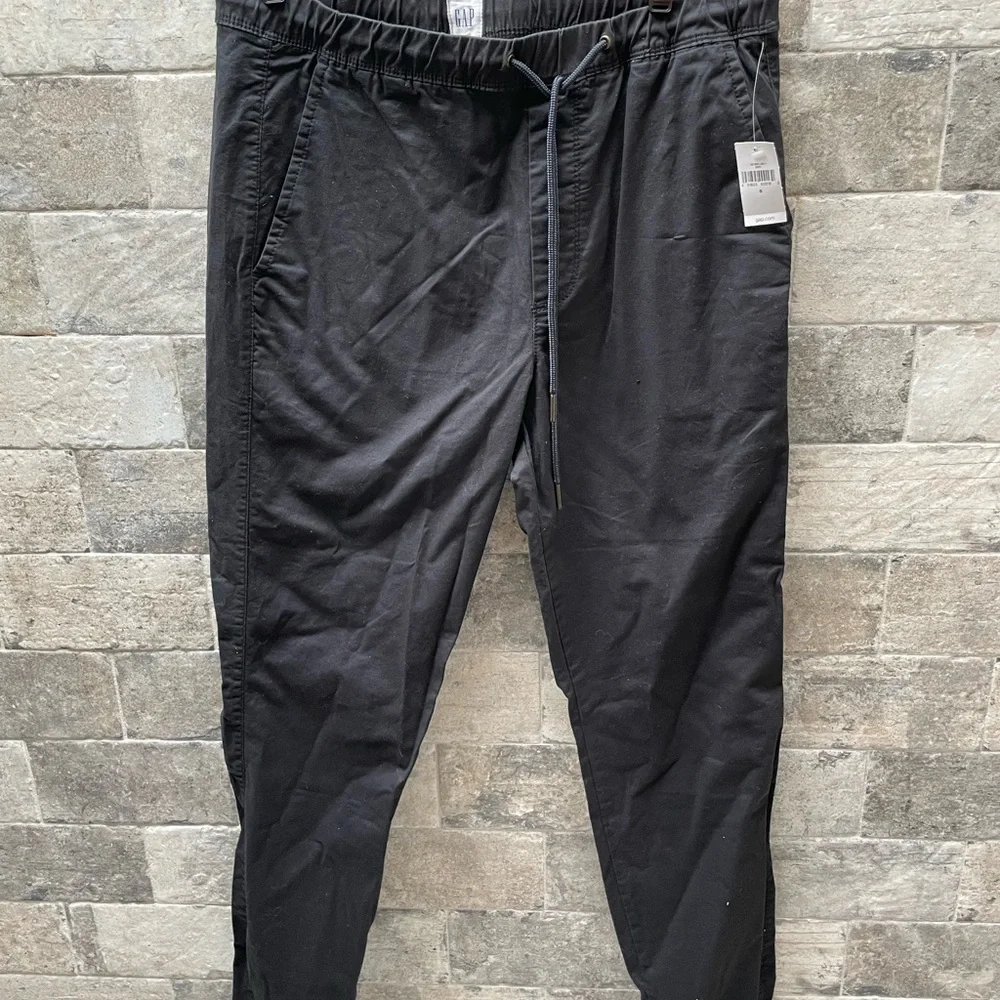 ❤️ GAP MENS BLACK TWILL JOGGER WITH GAPFLEX SIZE SMALL NEW